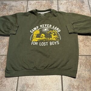 Disney Camp Never Land For Lost Boys Pullover Sweatshirt Size XL
